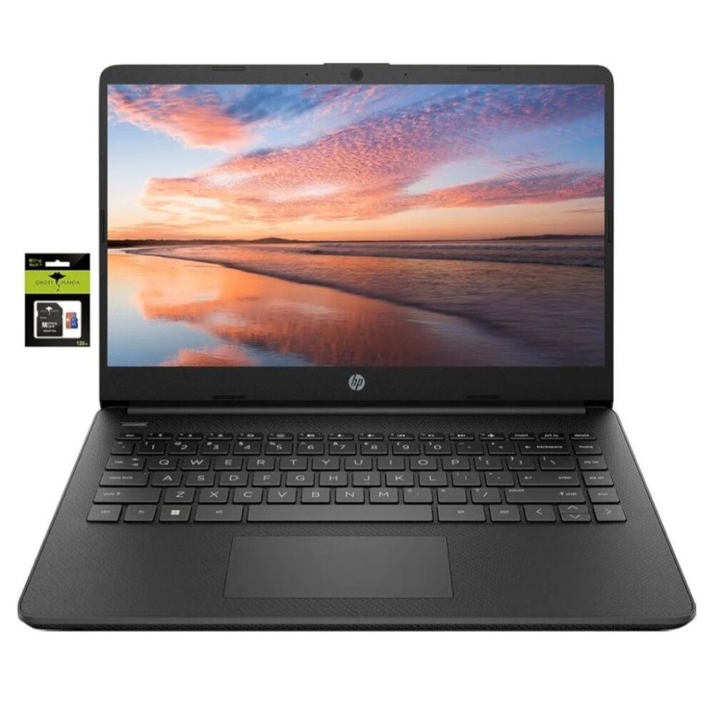 HP 14 Premium HD Portable Laptop Computer Students Business, Quad-Core Intel Cel